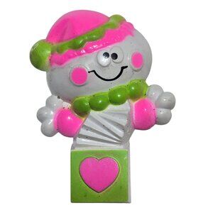 Vintage Jack In the Box Pin Pal Avon White Pink Fragrance Glace Plastic AS IS